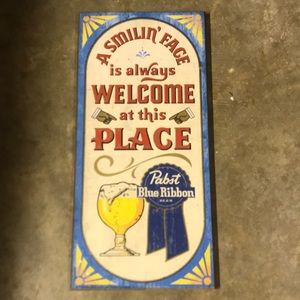 Pabst Blue ribbon beer, wooden  beer sign 14 x 11